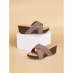 Forever Glam by Pantaloons Textured Open Toe Wedge Heels-picture-39