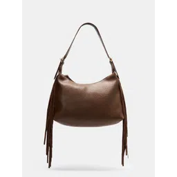 Forever Glam by Pantaloons Women Textured Structured Fringed Shoulder Bag-picture-24