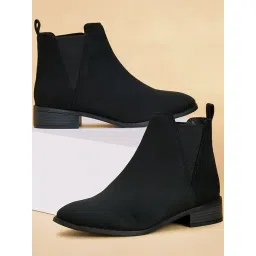 Forever Glam by Pantaloons Women's Black Chelsea Boots-picture-18