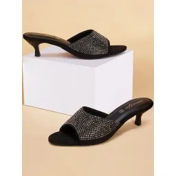 Forever Glam by Pantaloons Women's Black Ethnic Stilettos-picture-15