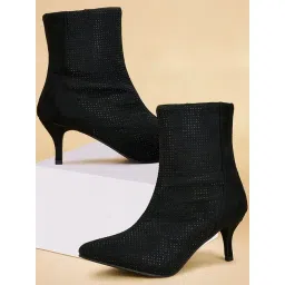 Forever Glam by Pantaloons Women's Black Stiletto Booties-picture-32