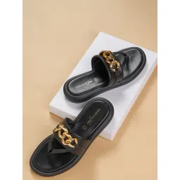 Forever Glam by Pantaloons Women's Black Thong Sandals-picture-40