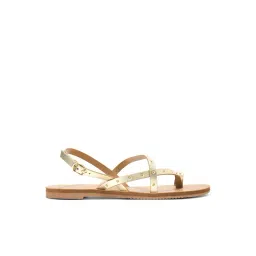 Forever Glam by Pantaloons Women's Gold Back Strap Sandals-picture-47