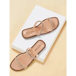 Forever Glam by Pantaloons Women's Rose Gold Casual Sandals-picture-30