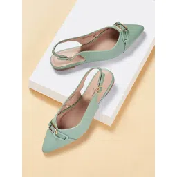 Forever Glam by Pantaloons Women's Sage Green Back Strap Sandals-picture-29