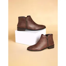 Forever Glam by Pantaloons Women's Tan Casual Boots-picture-36