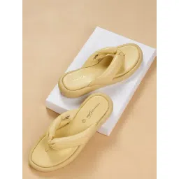 Forever Glam by Pantaloons Women's Yellow Thong Sandals-picture-27