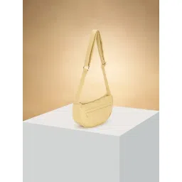Forever Glam by Pantaloons Yellow Solid Medium Sling Handbag-picture-13