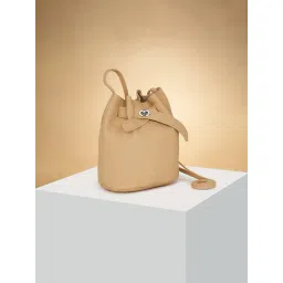 Forever Glam by Pantaloons Yellow Textured Medium Sling Handbag-picture-46