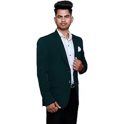 forever men's Blazer for Men Pink Lycra Fit Casual (40, Olive Green)-picture-48