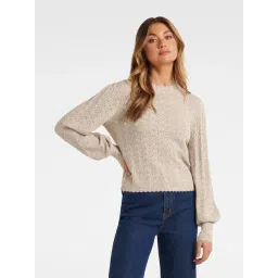 Forever New Beige Self Design Sweater-picture-35