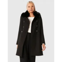 Forever New Black Blended Slim fit Dolly Coat-picture-37