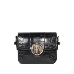 Forever New Black Textured Medium Slings Handbag-picture-39