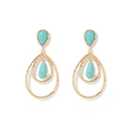 Forever New Blue & Gold Sable Statement Western Drop Earring-picture-26