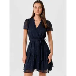 Forever New Blue Self Dress-picture-35