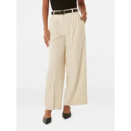 Forever New Cream Relaxed Fit High Rise Pleated Pants-picture-42