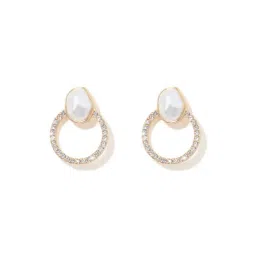 Forever New Crystal & Gold Regan Round Pearl & Stone Hoop Earring-picture-47