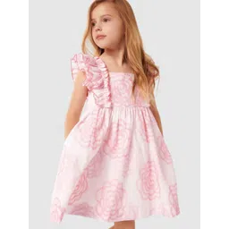 Forever New Girl Floral Print Ruffles Flutter Sleeve Empire Dress-picture-10