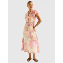 forever new Jacqueline Puff Sleeve Tiered Midi Dress-picture-25