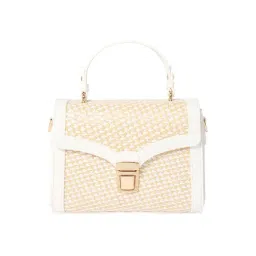 Forever New Natural & White Wyn Woven Medium Satchel-picture-28