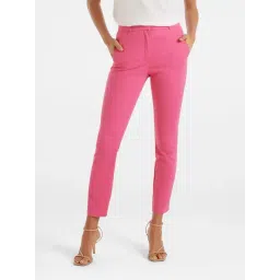 Forever New Pink Slim Fit Mid Rise Pants-picture-44