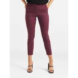 Forever New Purple Slim Fit Mid Rise Crop Pants-picture-13
