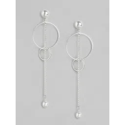 Forever New Silver-Plated Contemporary Drop Earrings-image-28