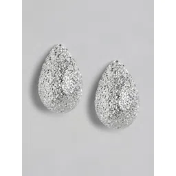 Forever New Tori Textured Silver-Plated Teardrop Shaped Studs-image-12