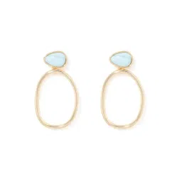 Forever New Turquoise & Gold Sterling Stone Hoop Earring-picture-28