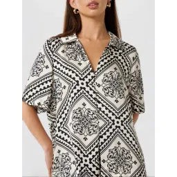 Forever New White & Black Print Shirt image 4