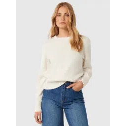 Forever New White Solid Full Sleeves Jumper-picture-15