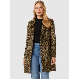 Forever New Women Animal Printed Slim-Fit Single-Breasted Overcoat-picture-34
