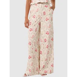 Forever New Women Floral Printed Loose Fit High-Rise Trousers-picture-12