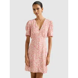 Forever New Women Floral Printed Puff Sleeve Fit & Flare Mini Dress-picture-33