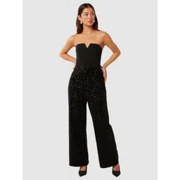 Forever New Women Self Design Strapless Sequin Basic Jumpsuit-picture-29