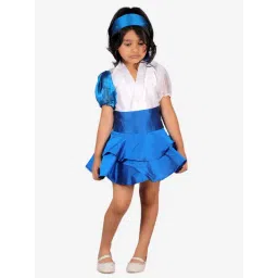Foreverkidz Blue & White Solid Dress-picture-23