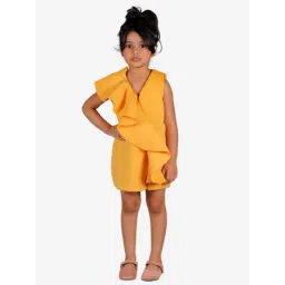 Foreverkidz Mustard Solid Dress-picture-14