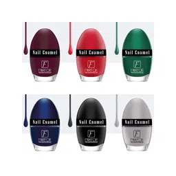 FORFOR 6-Pcs Jazzy Nail Enamel - 5ml Each - Maroon-Green-Blue-Black-Rich Red-Grey-picture-20