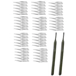 Forgesy 50 Pcs High Carbon Steel Blades with 2 Handle Set, SUNX34-picture-16