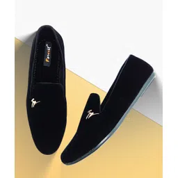 forssil Present Z-Black Velvet Loafers Shoes With Metal Emblishment for Men and Boys Loafers For Men-picture-11