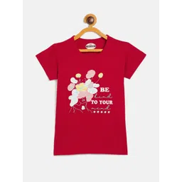 Fort Divine girls Flowers with Wording printed top RED-picture-55