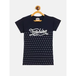 Fort Divine girls Talking Wording printed top NAVY-picture-25