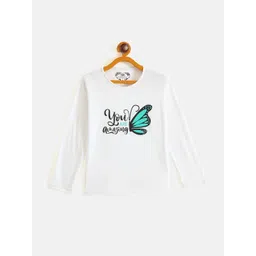 Fort Divine Girls White Butterfly Printed T-shirt-picture-22