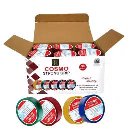 FORUS 18 mm x 7 m Cosmo ISI Marked Adhesive PVC Electrical Insulation Tape Blue, Yellow, Green (Pack of 30)-picture-35