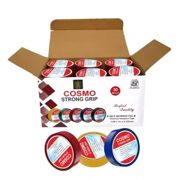 FORUS 18 mm x 7 m Cosmo ISI Marked Adhesive PVC Electrical Insulation Tape Red, Yellow, Blue (Pack of 30)-picture-39