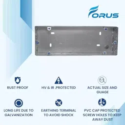 FORUS All-win 228.6x76.2 mm (9x3 inch) Concealed GI Sheet Metal Modular Box 8 Module (Pack of 2) image 2