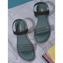 FORVELA Women Green Open Toe Flats-picture-27