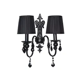 Fos Lighting Absolute Black 2 Light Wall Sconce - VictoriaBlack-BlackPleated6Shade-WL2-picture-37