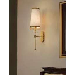 FOS LIGHTING Antique Brass Long Arm Wall Sconce with Beaded Tassel Shade-picture-36
