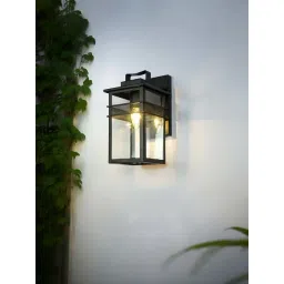 FOS LIGHTING Black Mild Steel Modern Mesh Band Box Outdoor Wall Sconce-image-4